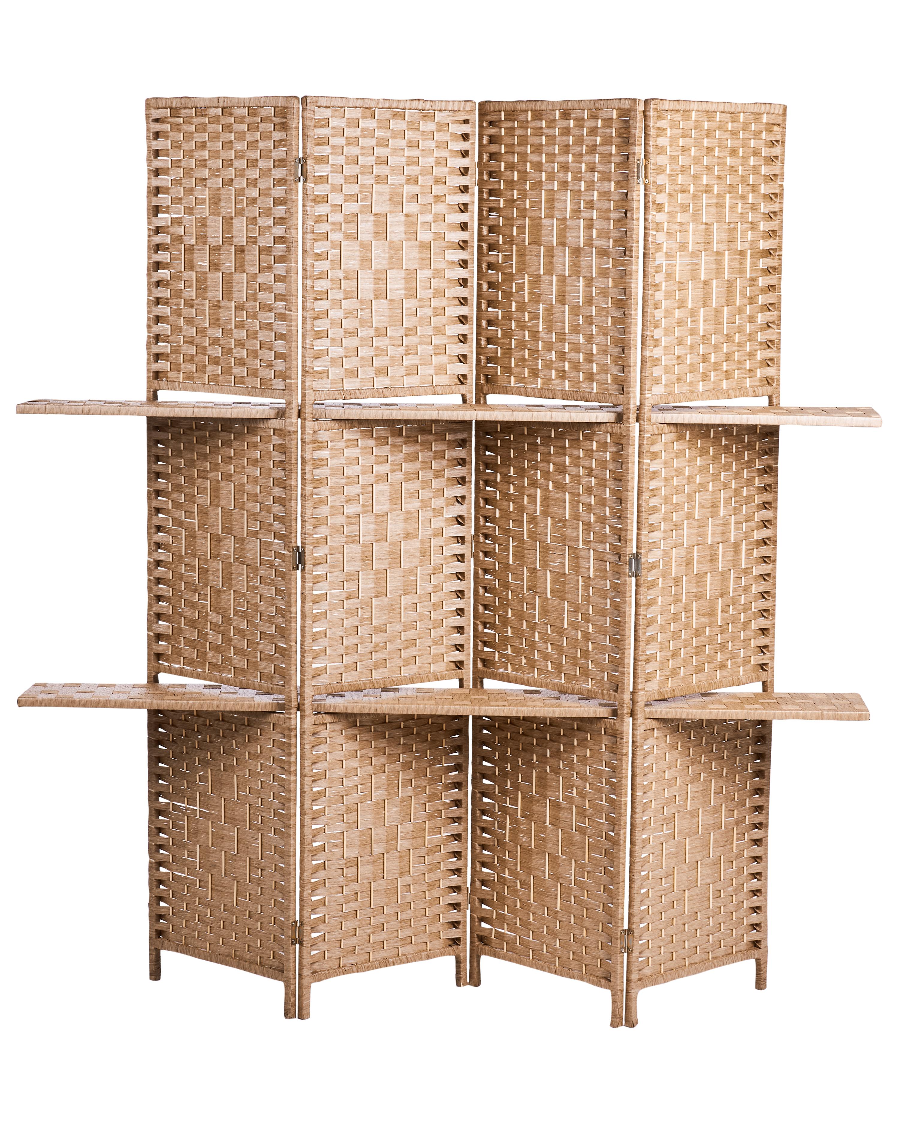 4 Panel Room Divider TRAFOI Brown 158 cm 170 cm