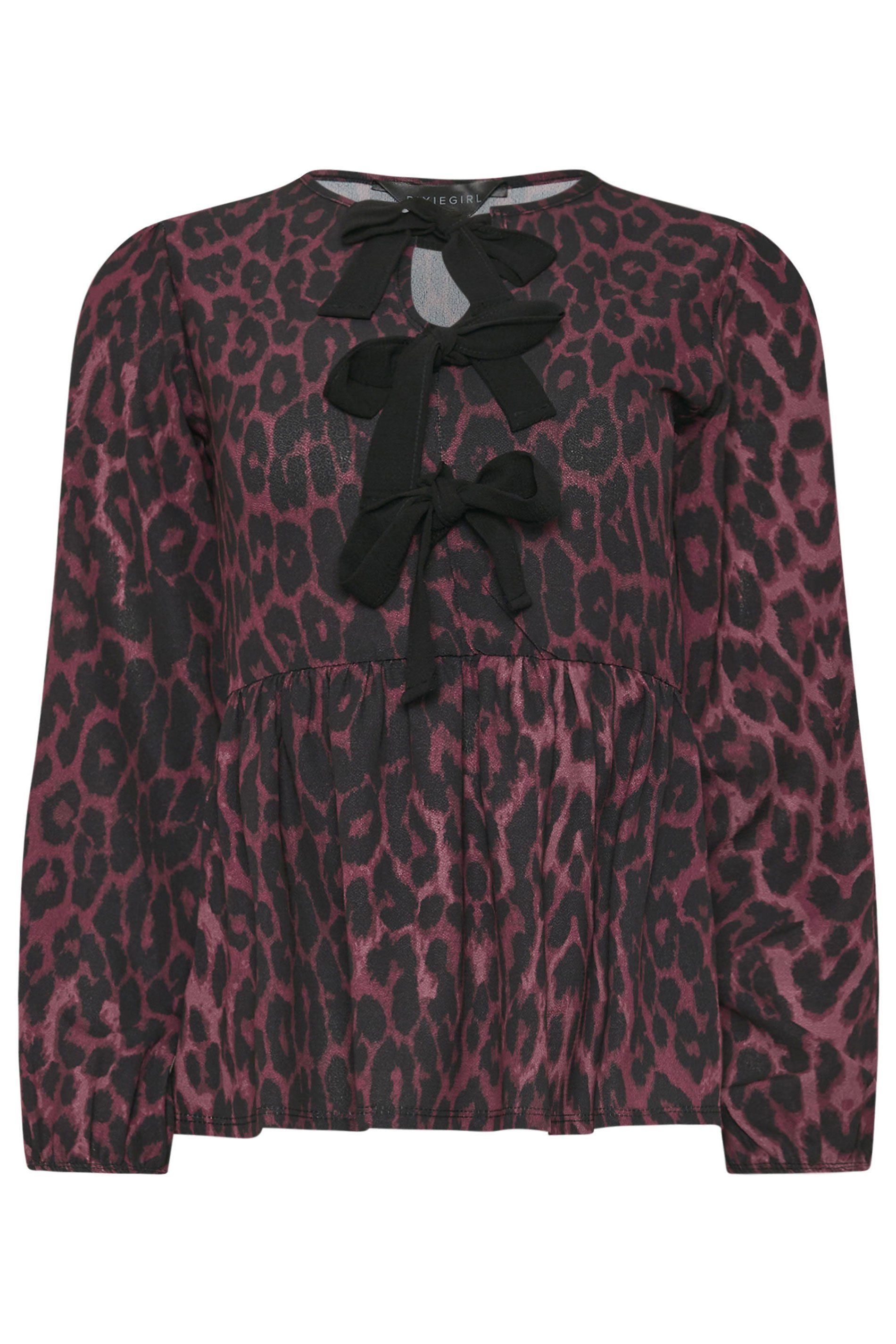 PixieGirl Petite Leopard Print Peplum Top