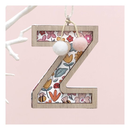 Hanging Wooden Letter Z 7.5cm