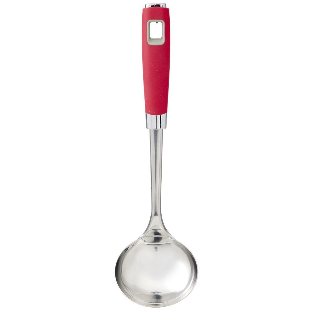 Louche inox manche en polypropylène rouge