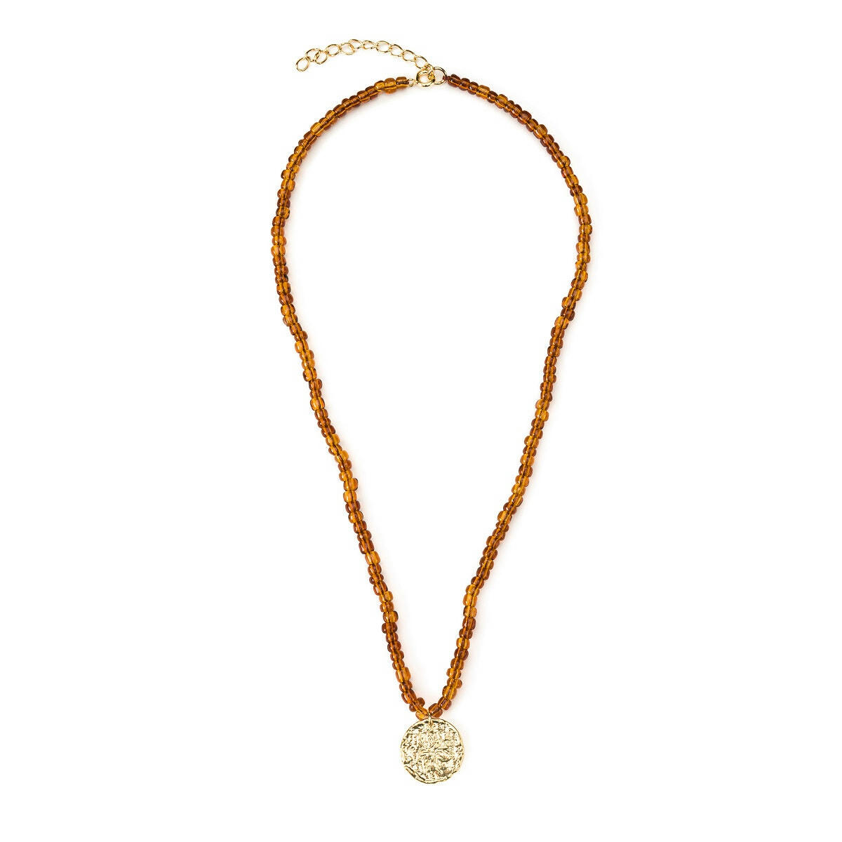 Collier perles fantaisie, avec médaillon