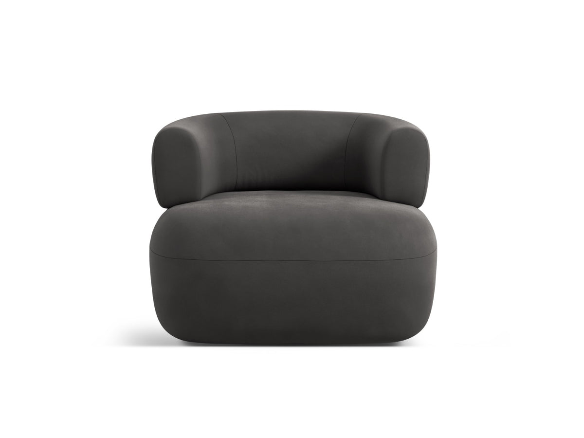 Micadoni Fauteuil Jenny flueel donkergrijs - 88x90x73cm