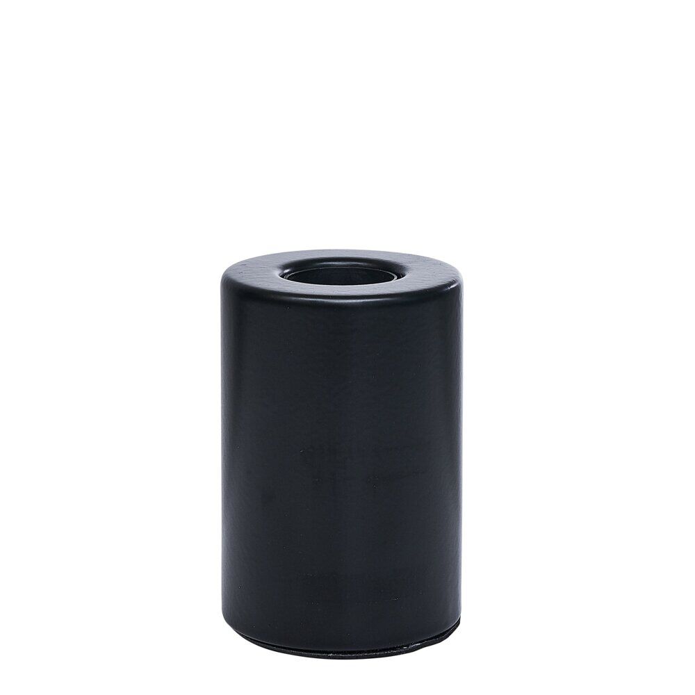 Lampe socle cylindre métal noir Ø8xH12cm