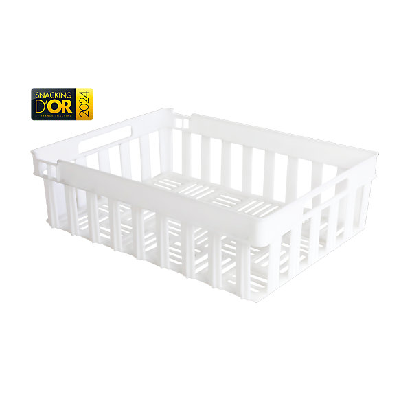Caisse ajourée empilable emboîtable 400 x 300 x 120 mm - 13 L - blanc