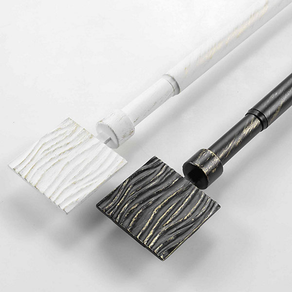 Kit de tringle extensible patiné or (120-210 cm - Blanc)