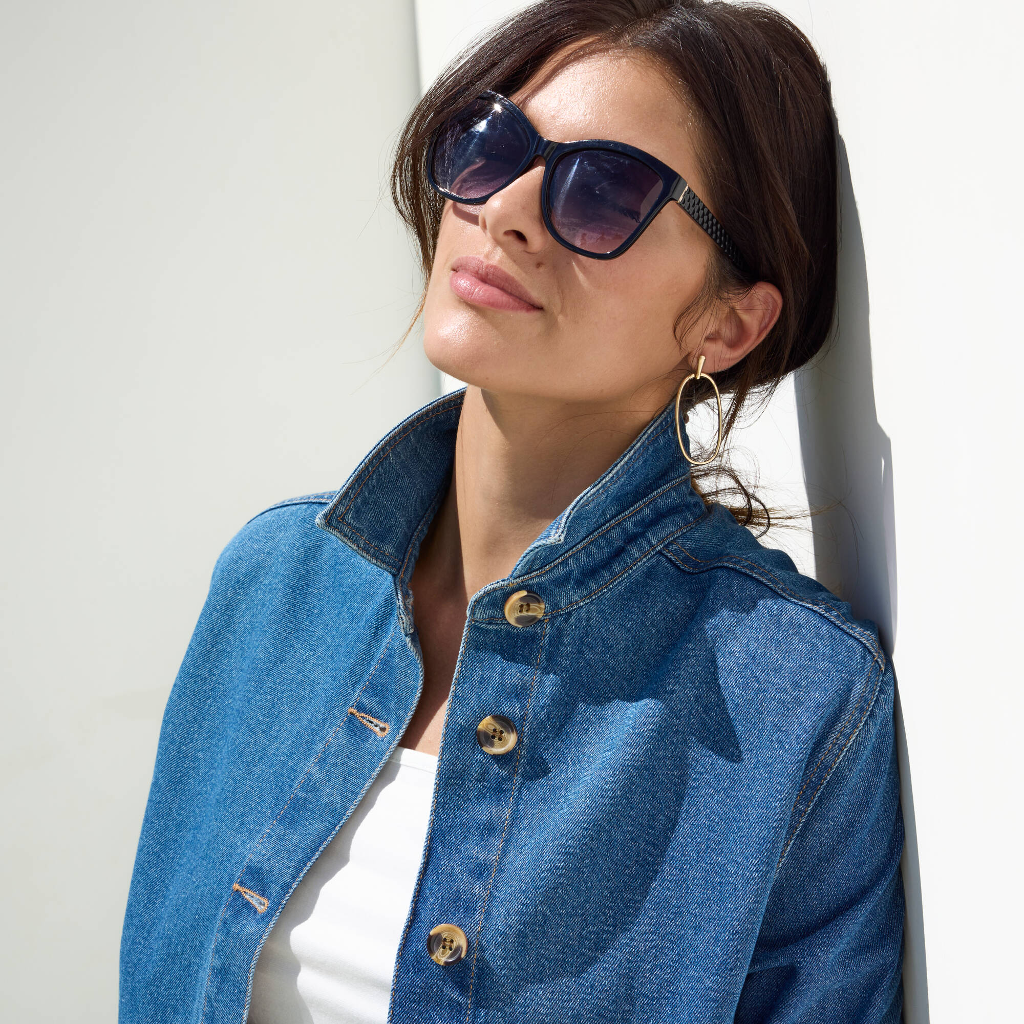 Veste boutonnée, jean