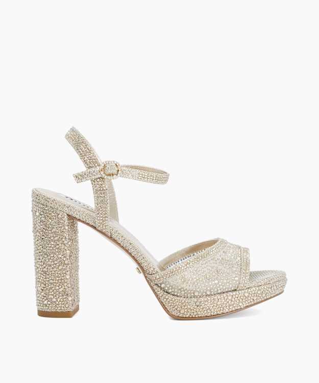 Mesmerizing Gold - Embellished Platform Sandals