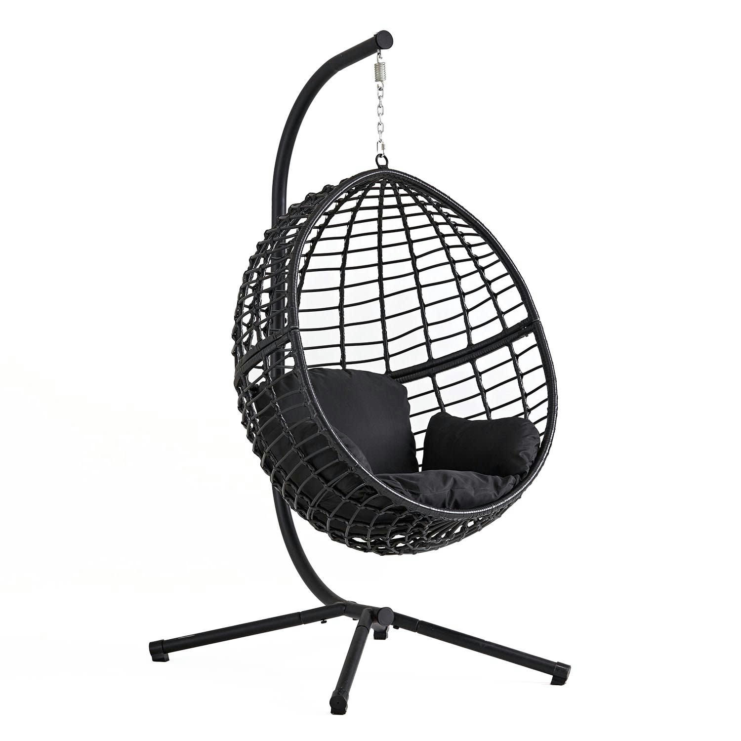 AUROA - Fauteuil suspendu en résine tressée noir