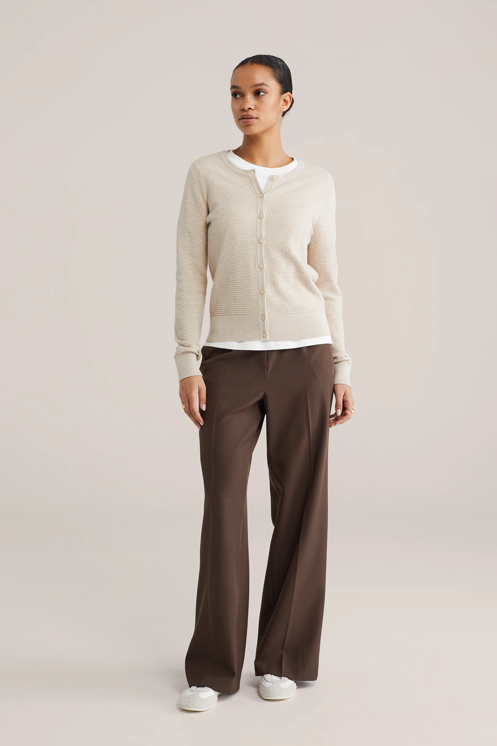 Dames gebreid vest met structuur