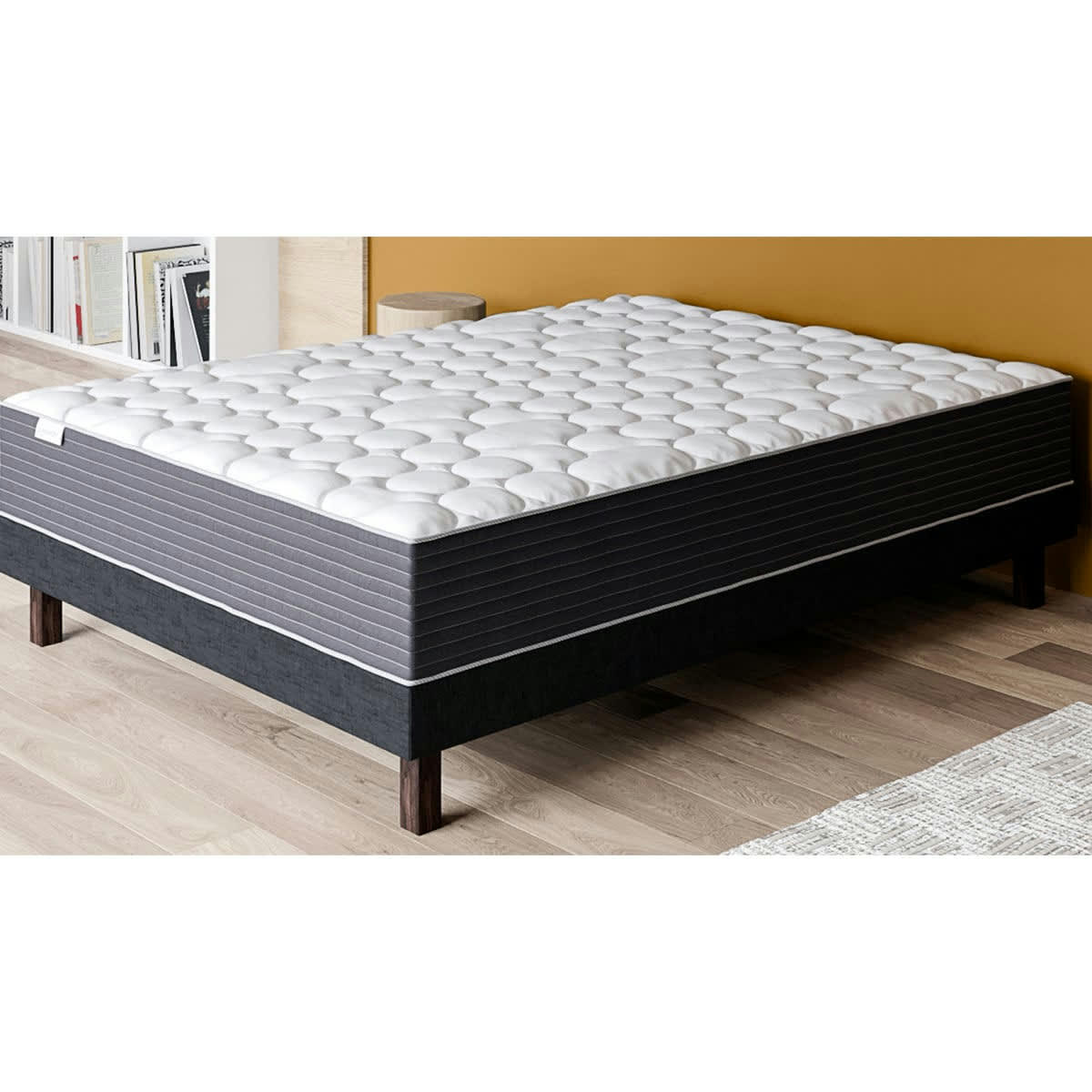 SPRING PLUS - Matelas 160x200 à ressorts ensachés + couette + 2 oreillers