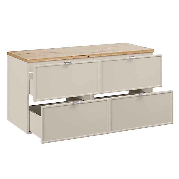 Meuble sous-vasque 120cm plan de toilette Alba Cachemire