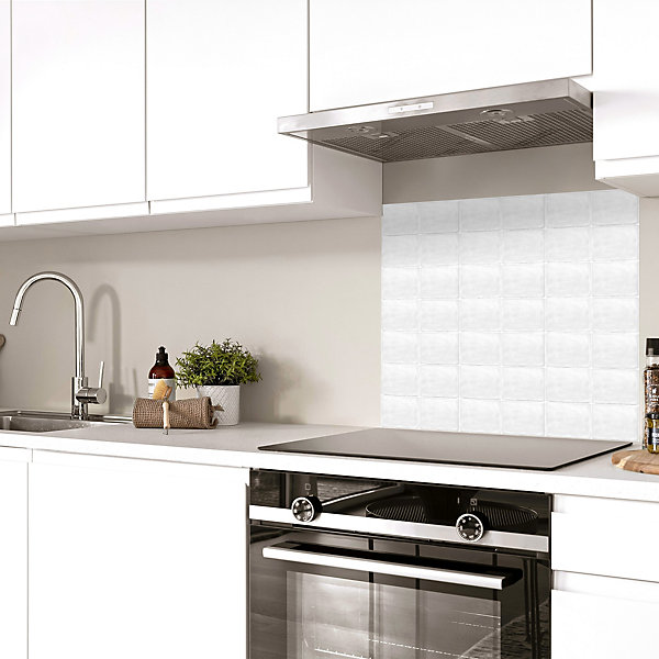 Fond de hotte effet brossé Lahti blanc l. 60 cm x H. 70 cm x ép. 3 mm