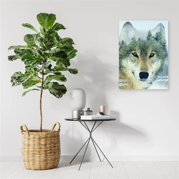 Feeby Obraz na płótnie, Wilk na tle lasu 40x60