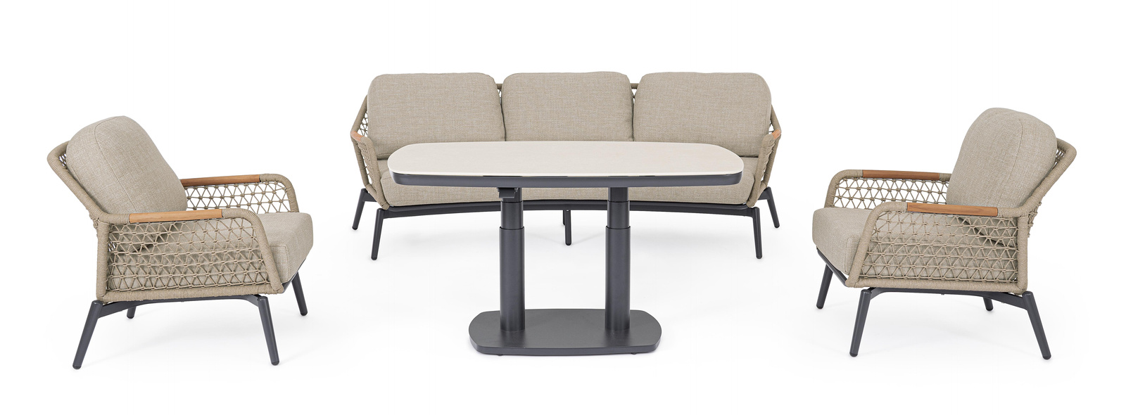 Stół ogrodowy Bolzano Tacito 135cm x 83cm antracyt/beż