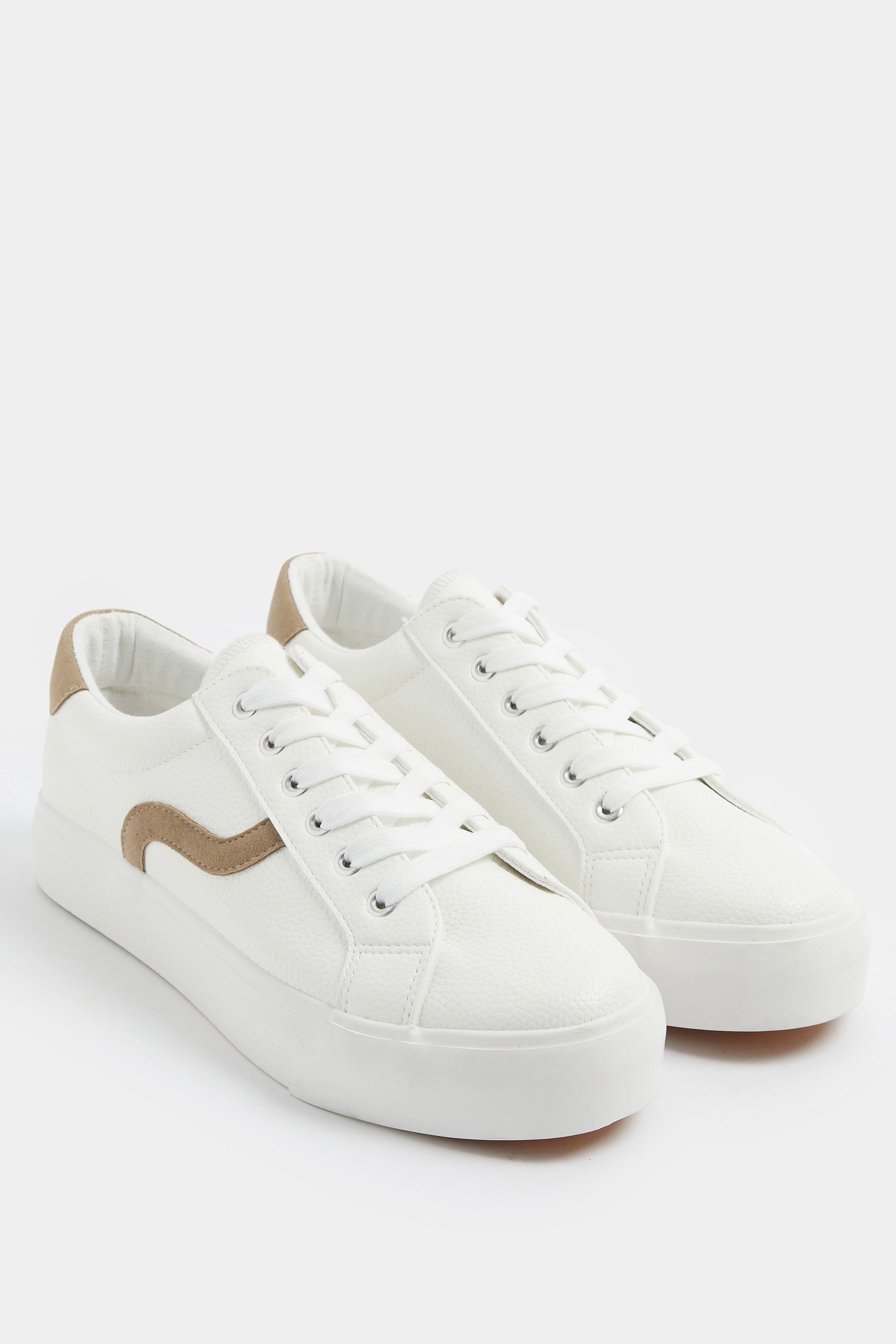 Yours Faux Leather Trainers In Extra Wide EEE Fit