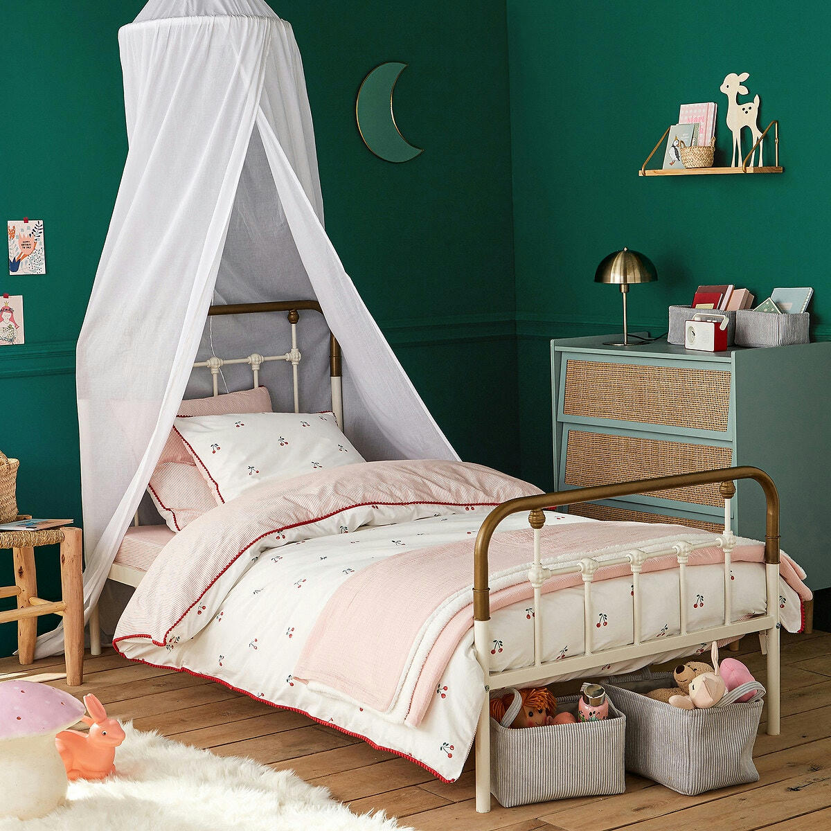 Drap housse en coton biologique Griotte