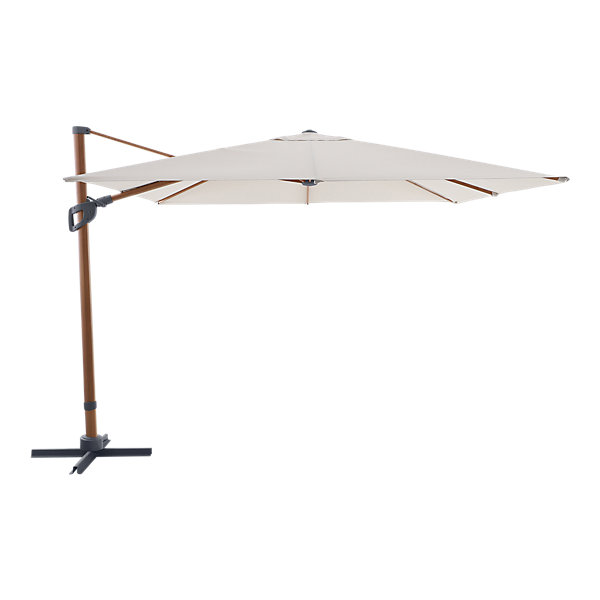 Parasol déporté inclinable carré ouverture manivelle moonbeam effet bois 3 x 3m GoodHome Corby