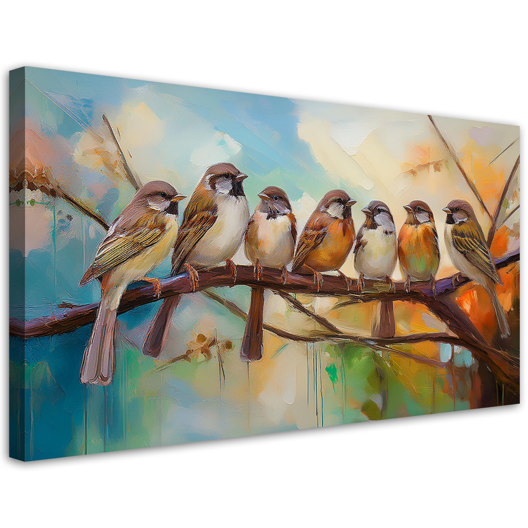 Feeby Obraz na płótnie, Ptaki na gałęzi Natura 120x60