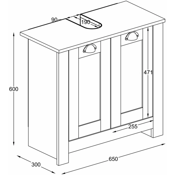 Waschbeckenunterschrank »Balusa«, BxHxT: 65 x 60 x 30 cm