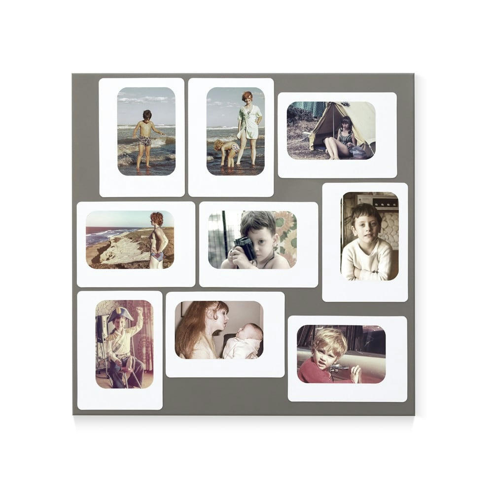 M9 - Pèle mèle magnétique gris 45x45cm