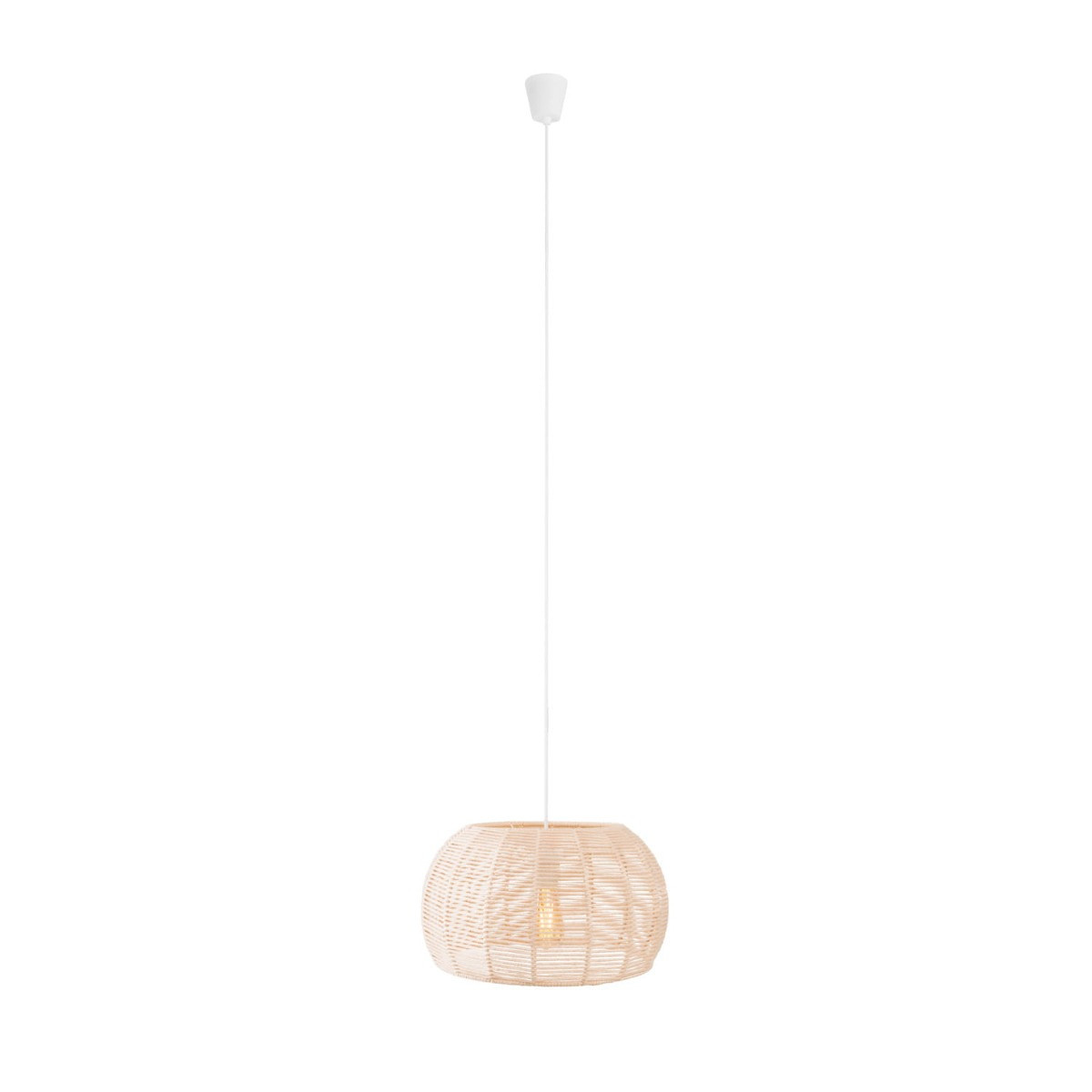 Lampa wisząca kremowo-biała PRASLIN 1xE27x15W wym: 165x39x39 cm Maxlight
