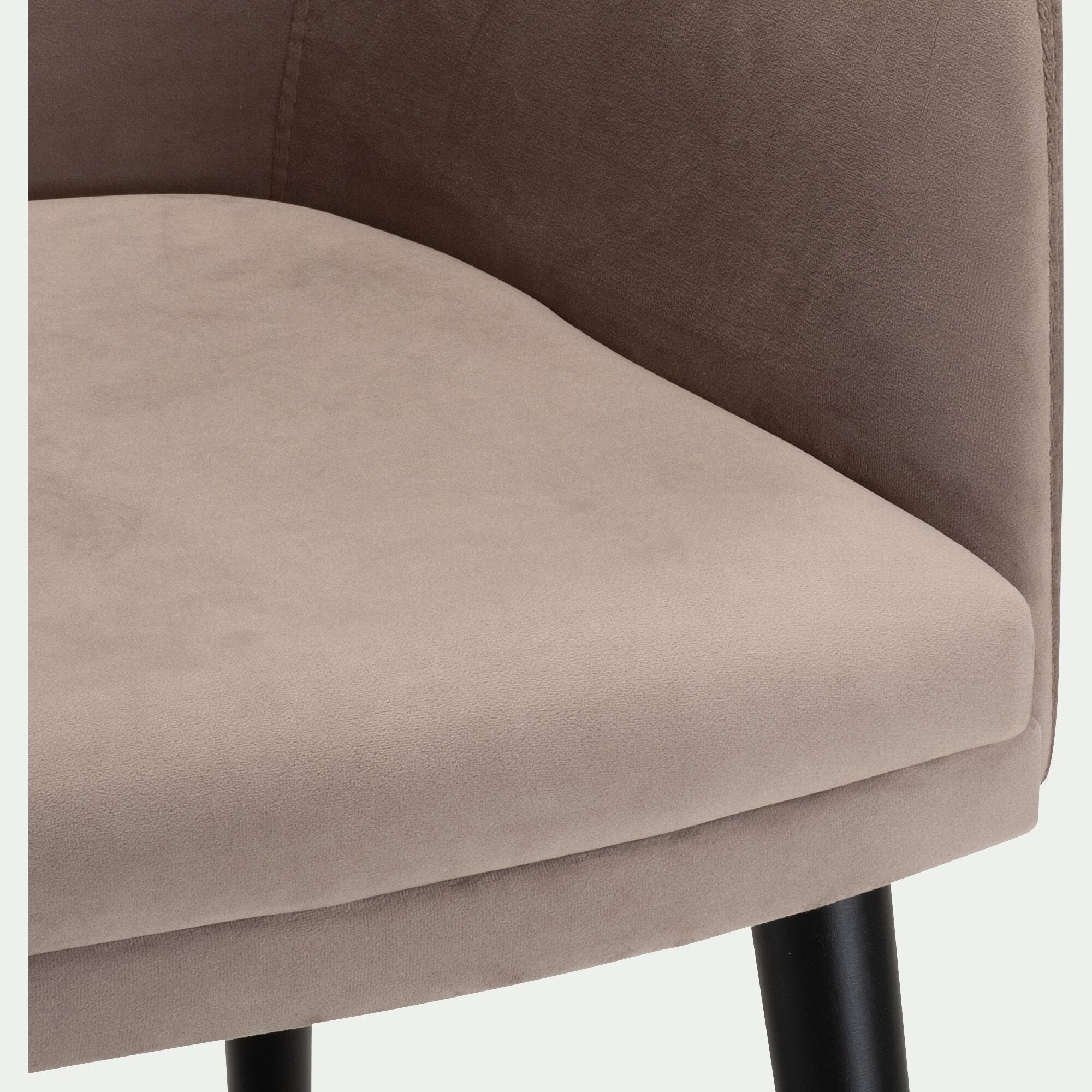 MANE - Chaise en tissu effet velours avec accoudoirs - gris