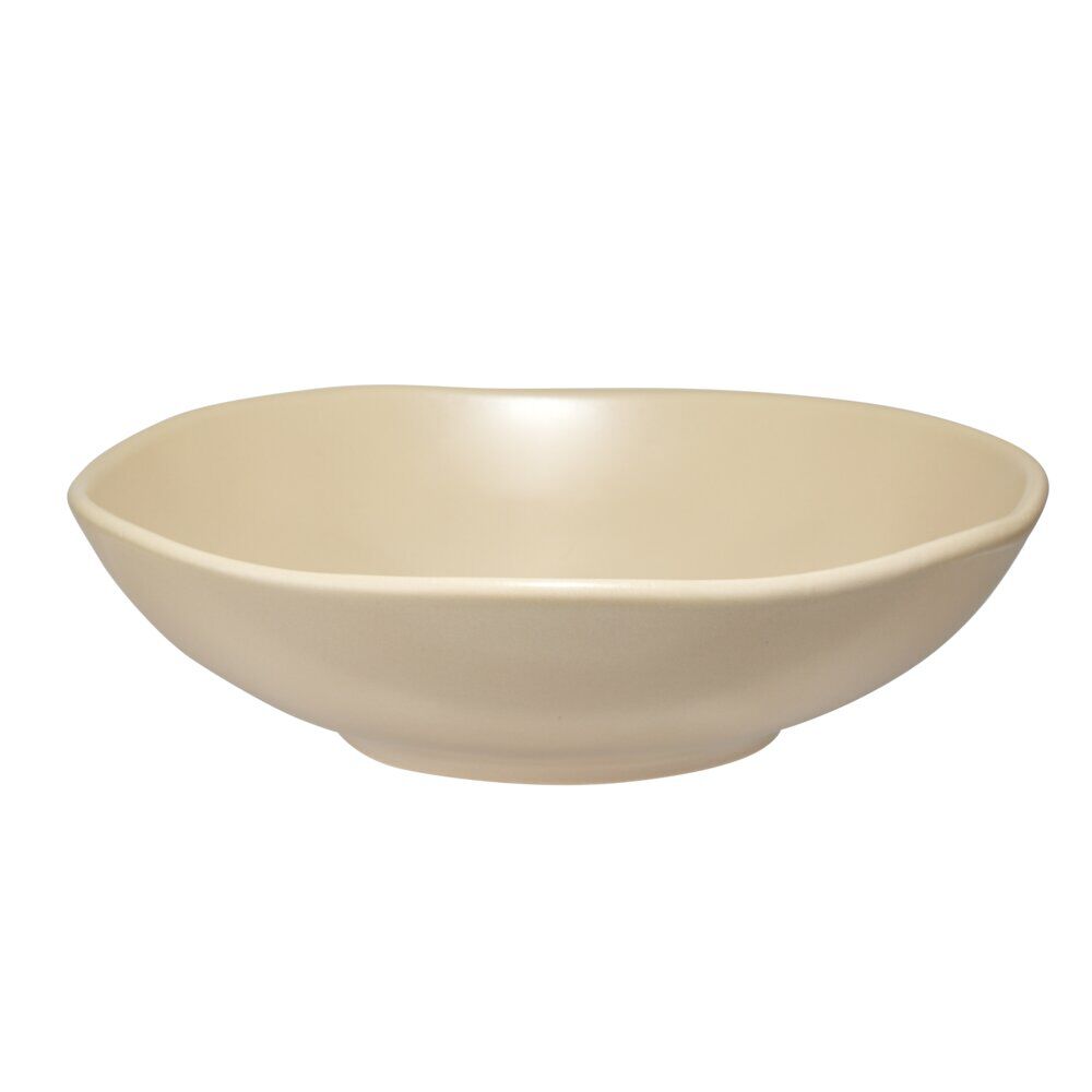 Assiette creuse forme organique céramique beige Ø20cm