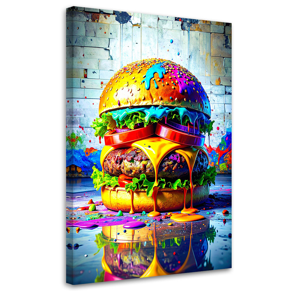 Obraz do kuchni baru jadalni, Hamburger Jedzenie 20x30