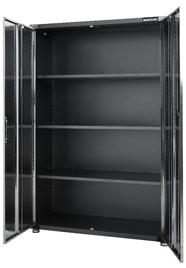 Mastercraft 2-Door Tall & Wide Cabinet with 3 Adjustable Shelves, Diamond Series, 48 x 18 x 72-in