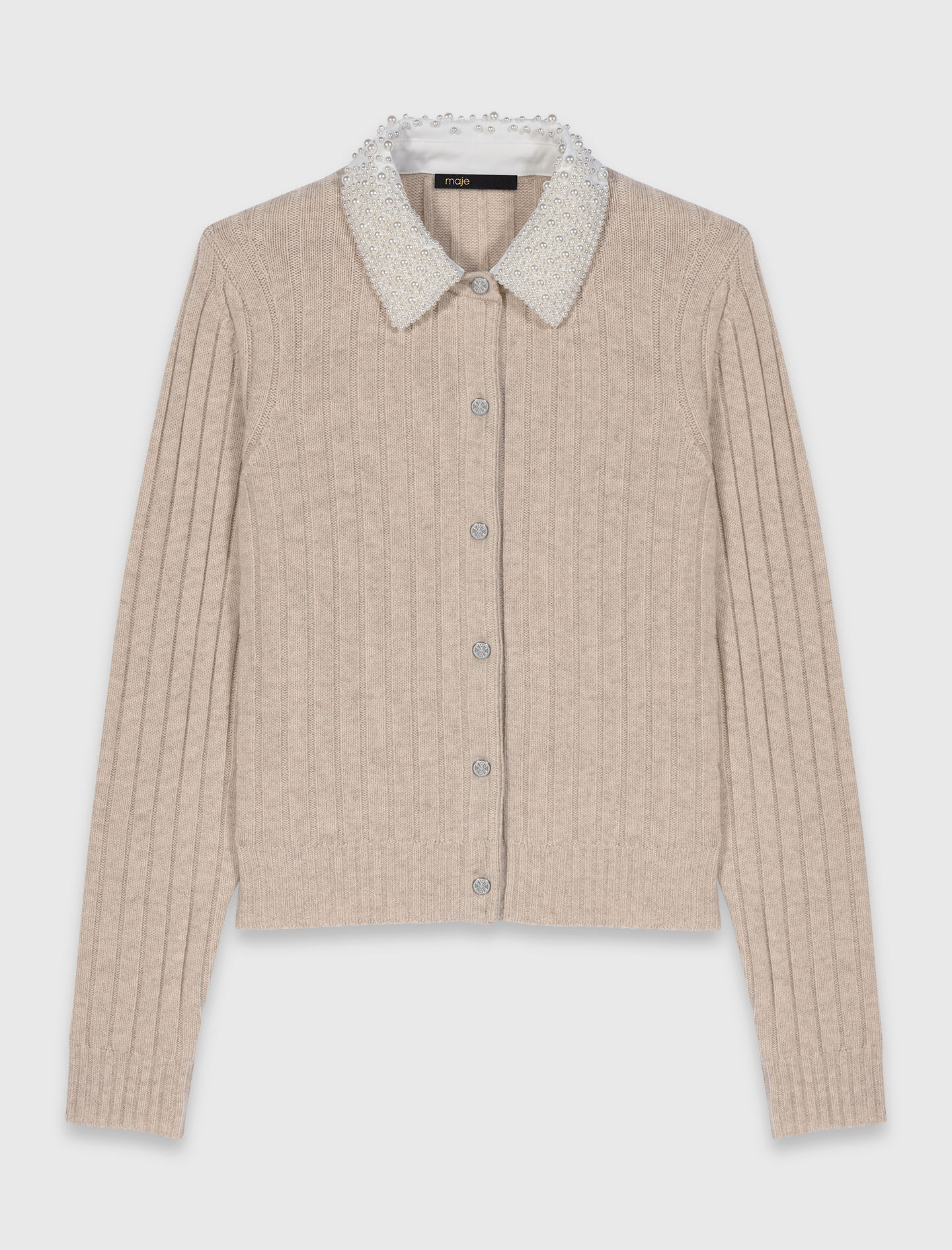 Cardigan avec col perlé amovible