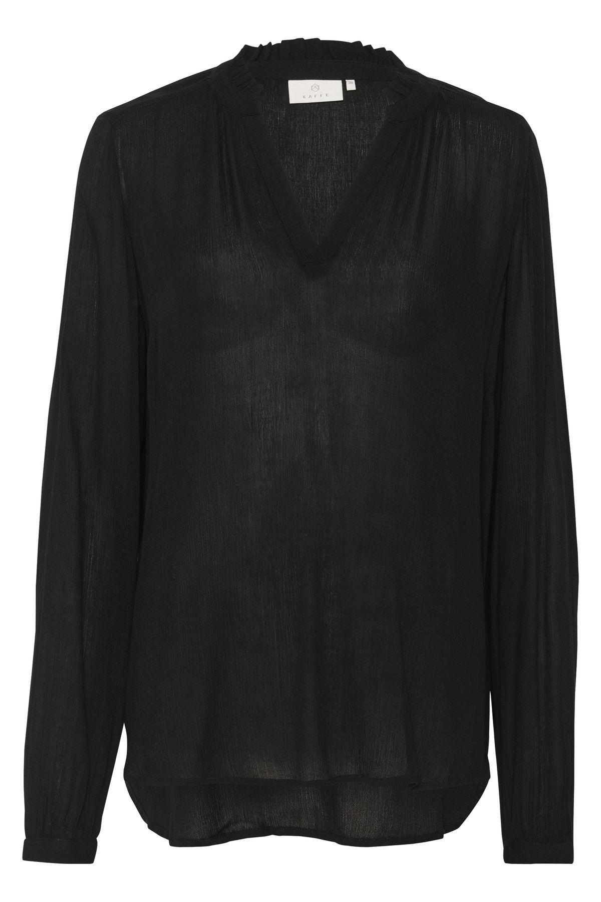 Kaffe KAamber Blouse V-notch Neck Long Sleeves