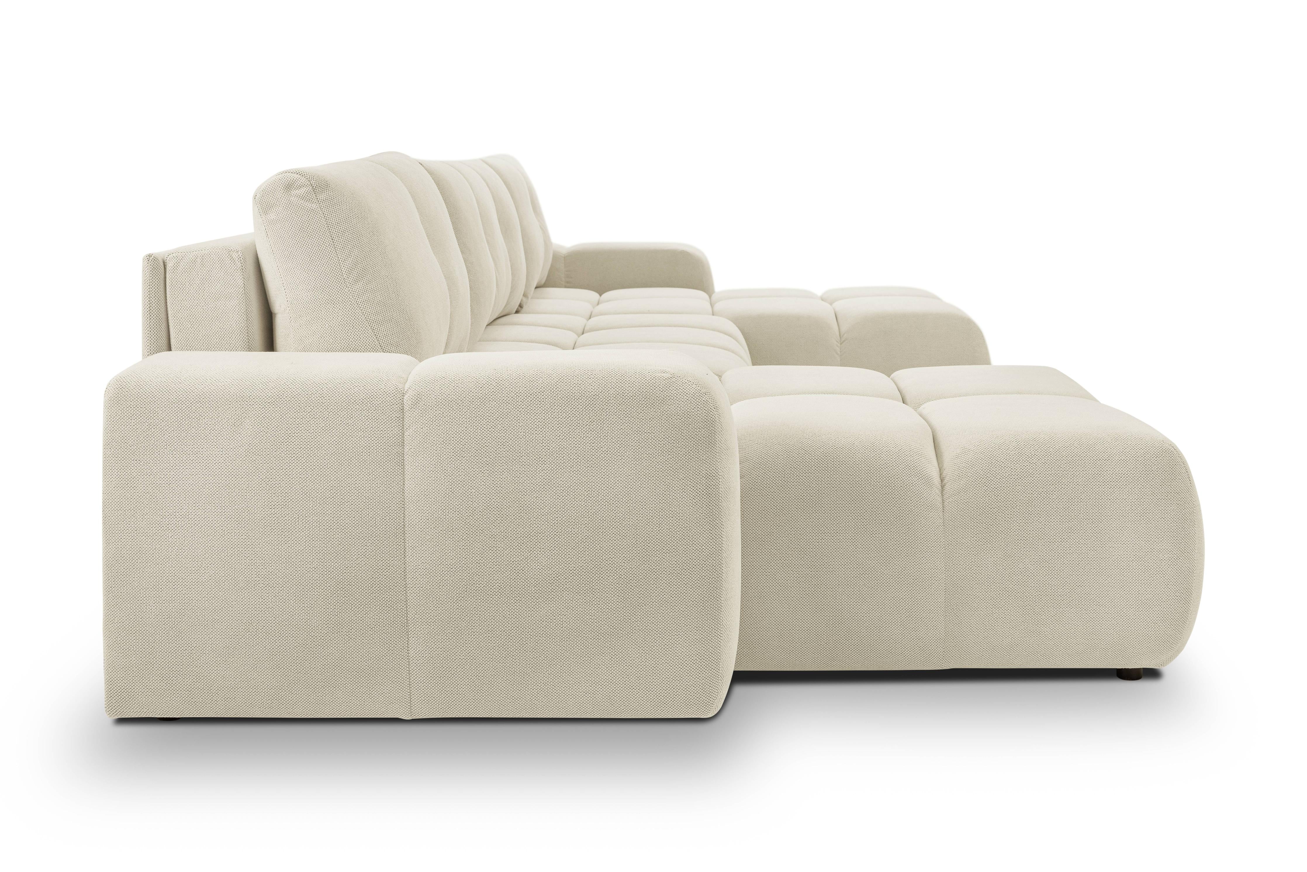 U-bank SOLA met slaapfunctie symmetric chenille bouclé