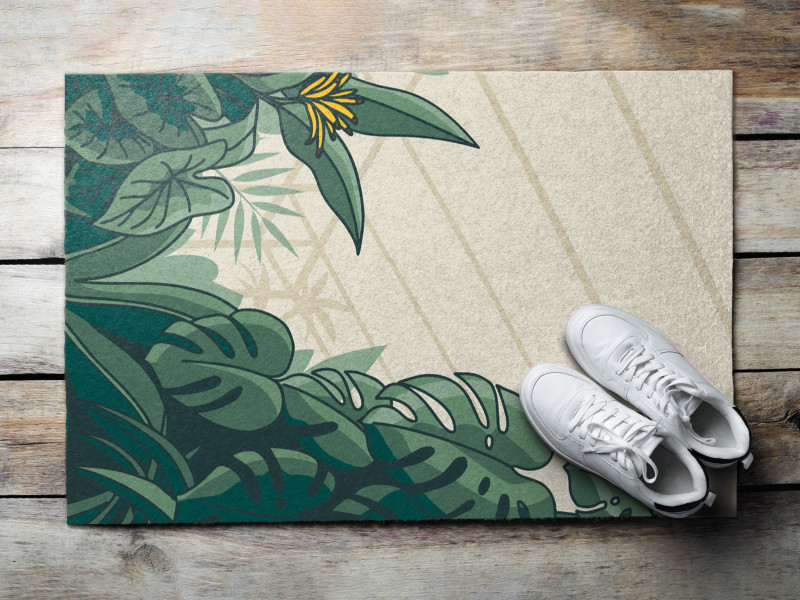 Wycieraczka do butów 60x40 Rośliny Monstera zielone liście Tulup