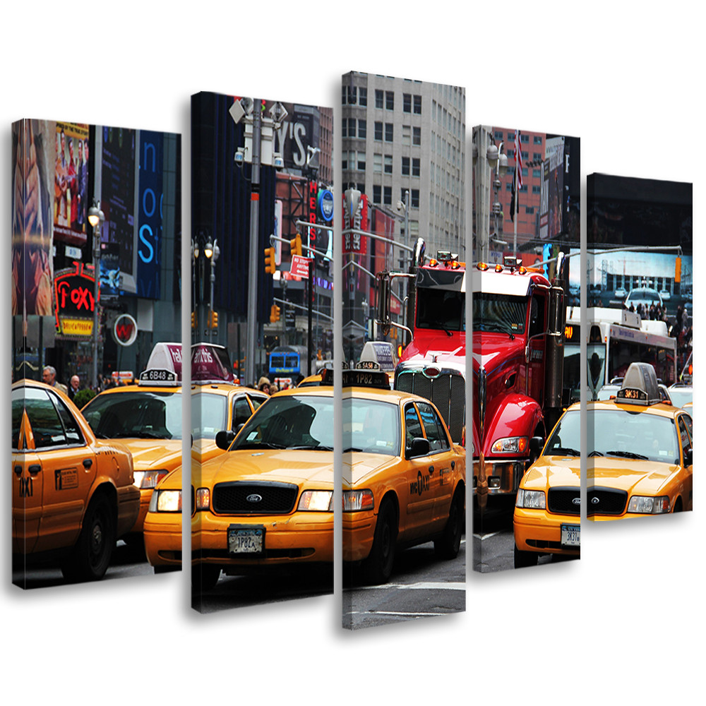Feeby Obraz 5cz na płótnie Taxi Times Square New York