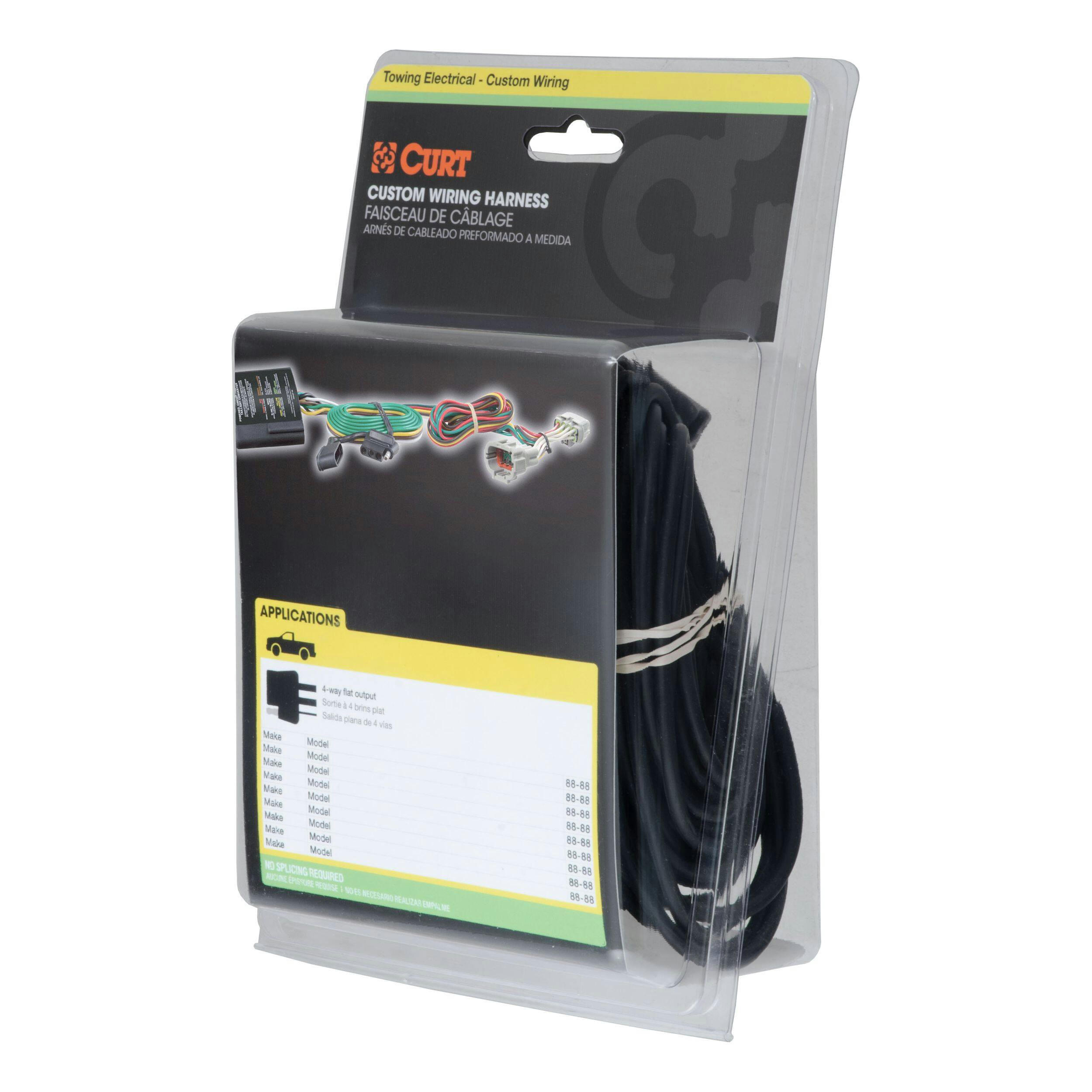 CURT 56472 Vehicle-Side Custom 4-Flat Wiring Harness, Select Jeep Compass