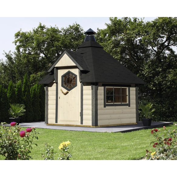 Gartenhaus »Grillkota Basic«, Holz, BxHxT: 370 x 320 x 277 cm (Außenmaße inkl. Dachüberstand)