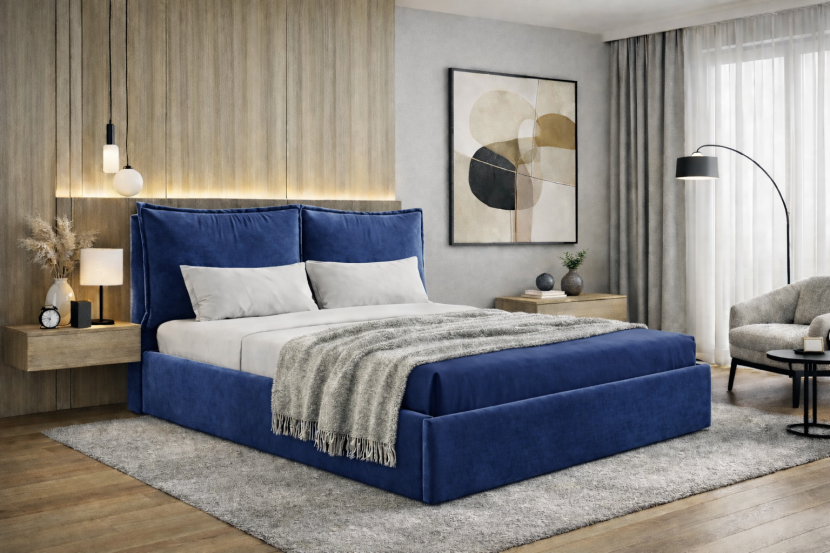 Łóżko 120x200 z pojemnikiem , metalowy stelaż GLAM riviera 81