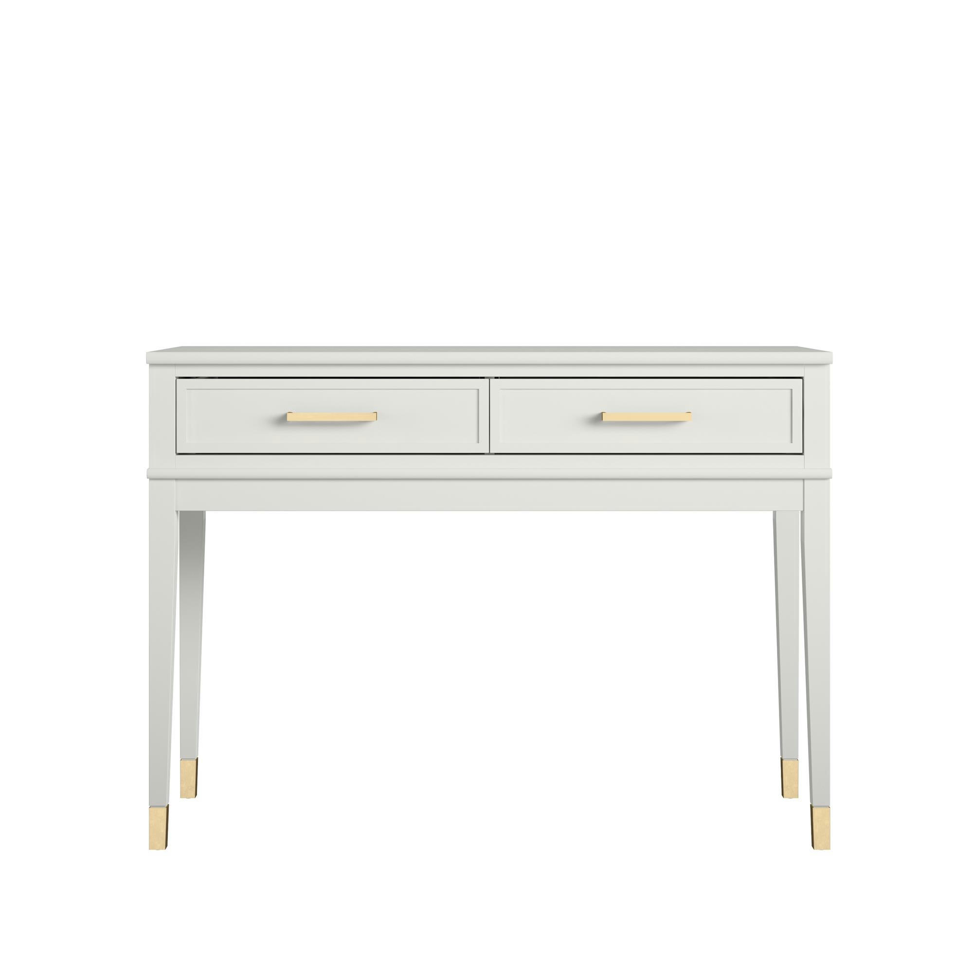 WESTERLEIGH - Table console avec 2 tiroirs en MDF blanc
