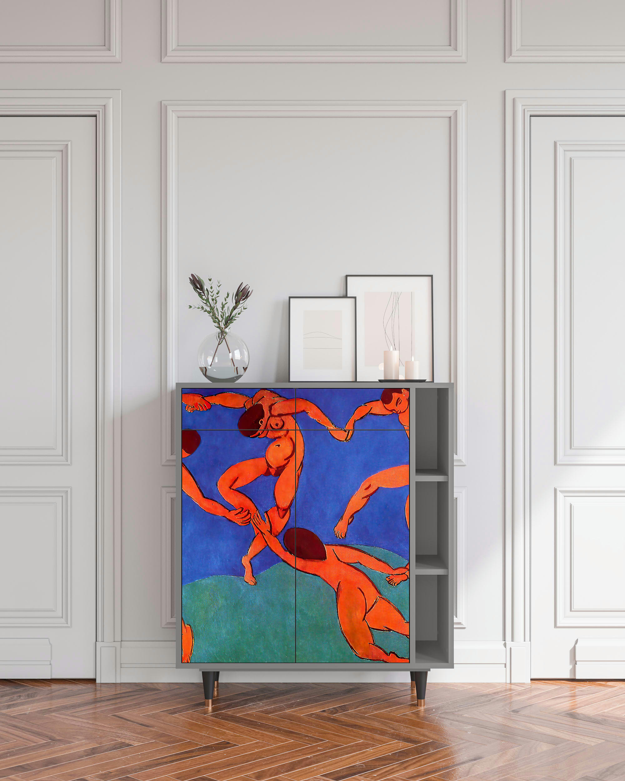 THE DANCE BY HENRI MATISSE - Buffet  multicolore 2 tiroirs et 2 portes L 94 cm