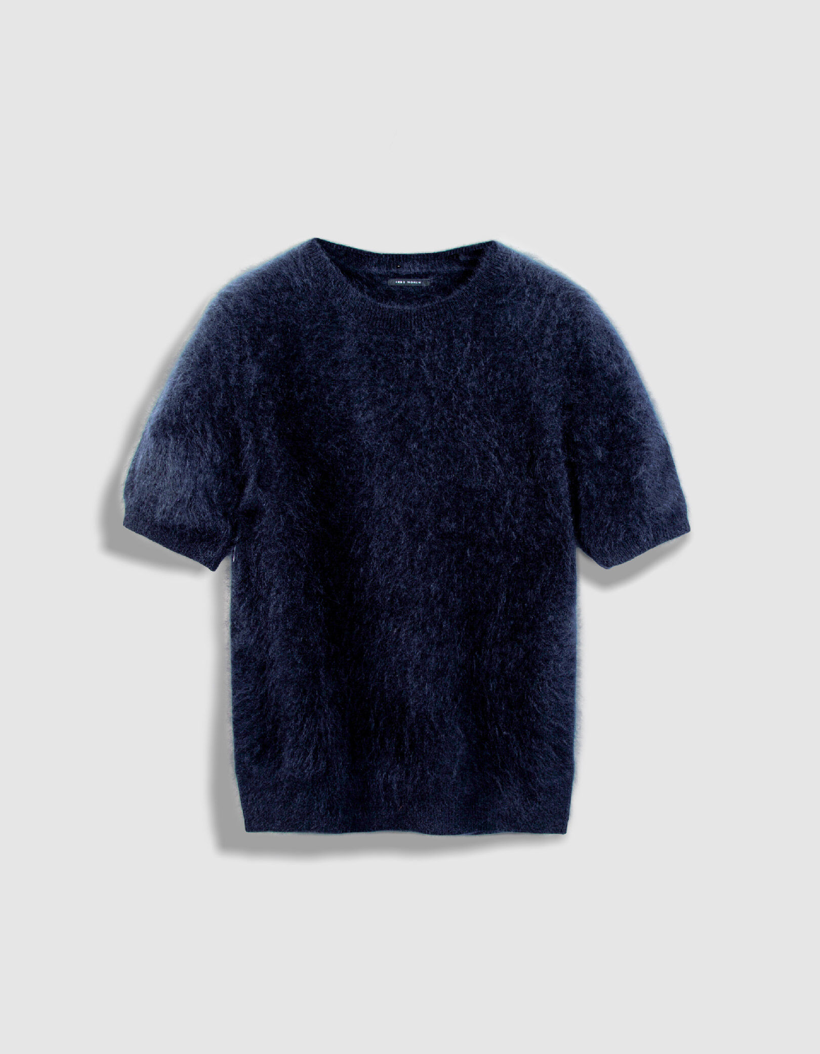 Pull col rond lilas tricot cachemire brossé Femme