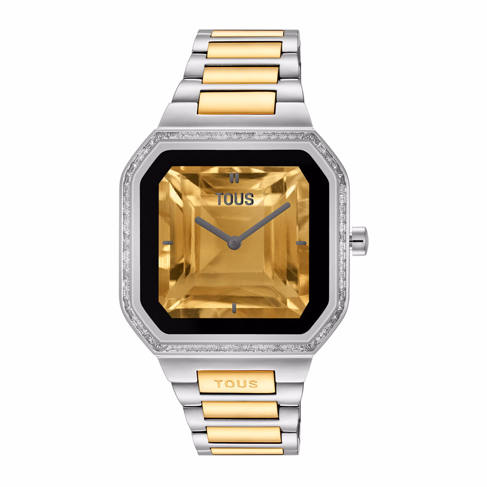 Reloj smartwatch con brazalete de acero, acero dorado y zirconitas B-Connect