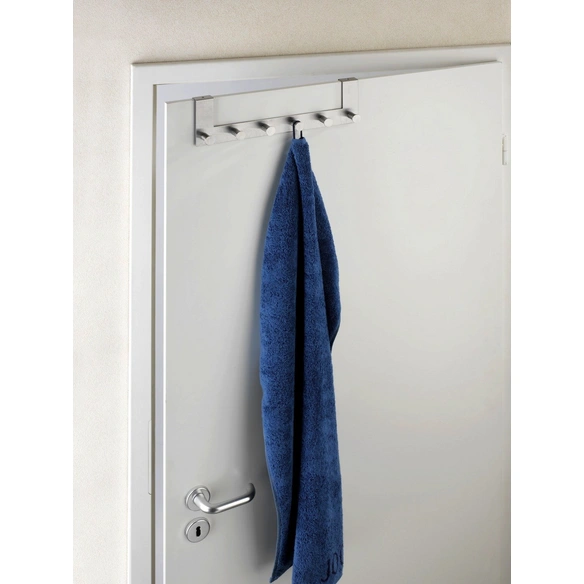 Türgarderobe, Silber, 6 Haken, Silber, Edelstahl, Edelstahl, 110 x 390 x 55 mm