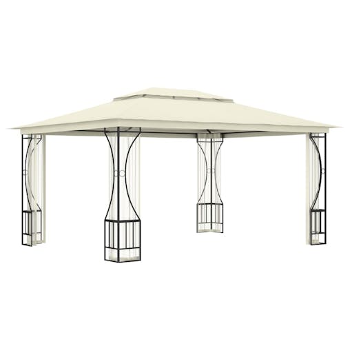 NNEVL Gazebo with Nets 300x400x265 cm Cream
