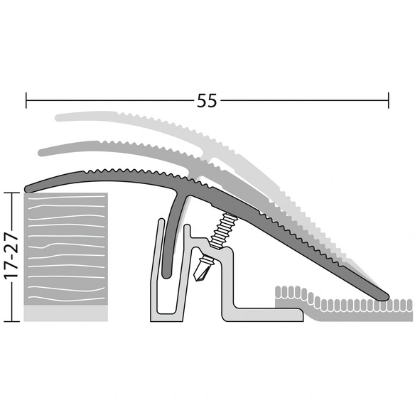 Anpassungsprofil »PS 400 XXL«, BxH: 55 x 20 mm, versenkt gelocht