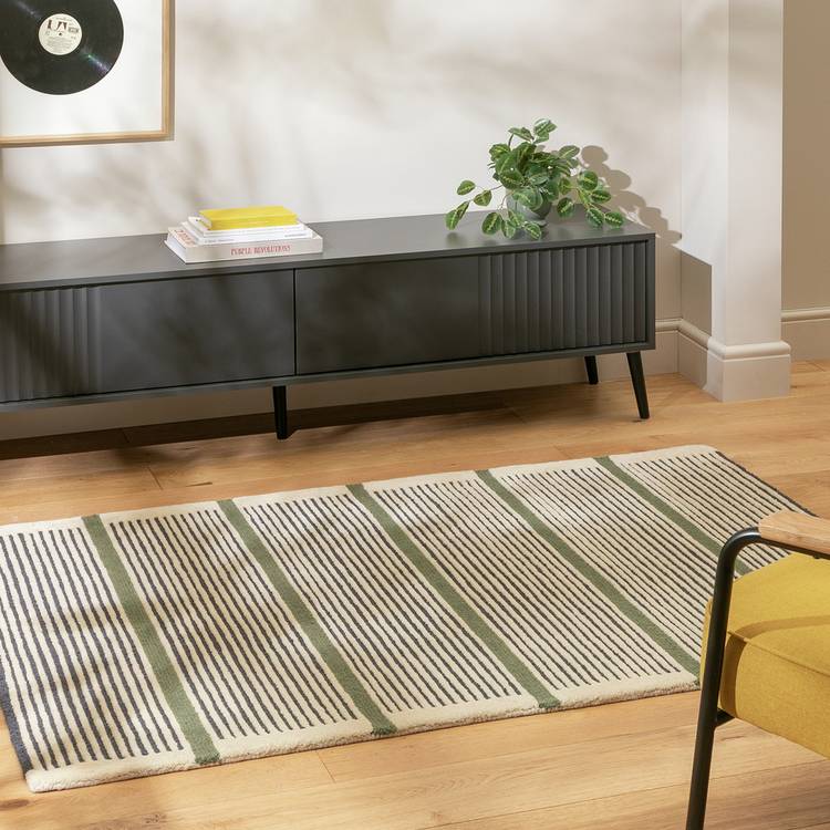 Habitat Archive Industrial Stripe Pile Rug - 160x230cm