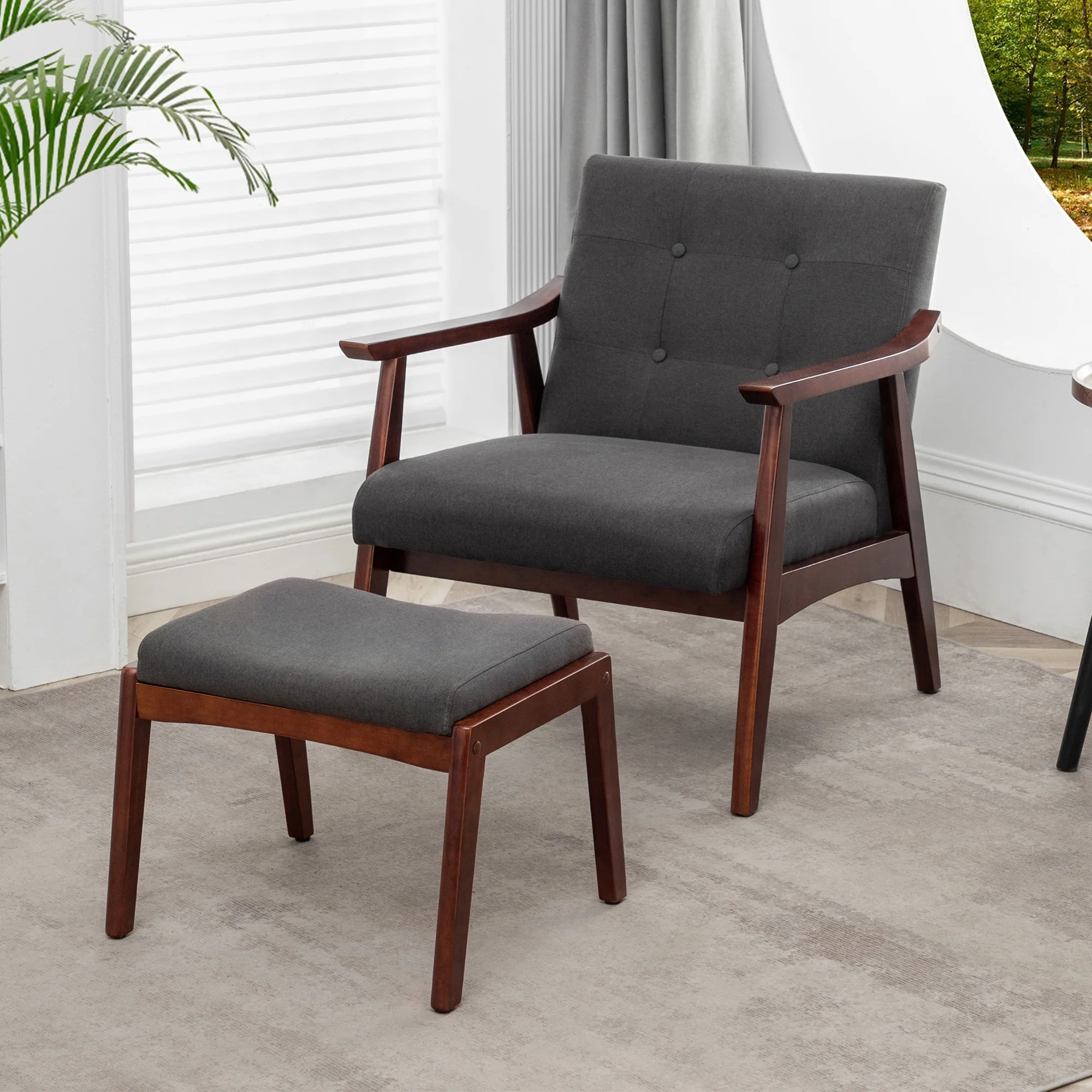 Convenience Concepts Take a Seat Natalie Accent Chair and Ottoman Set