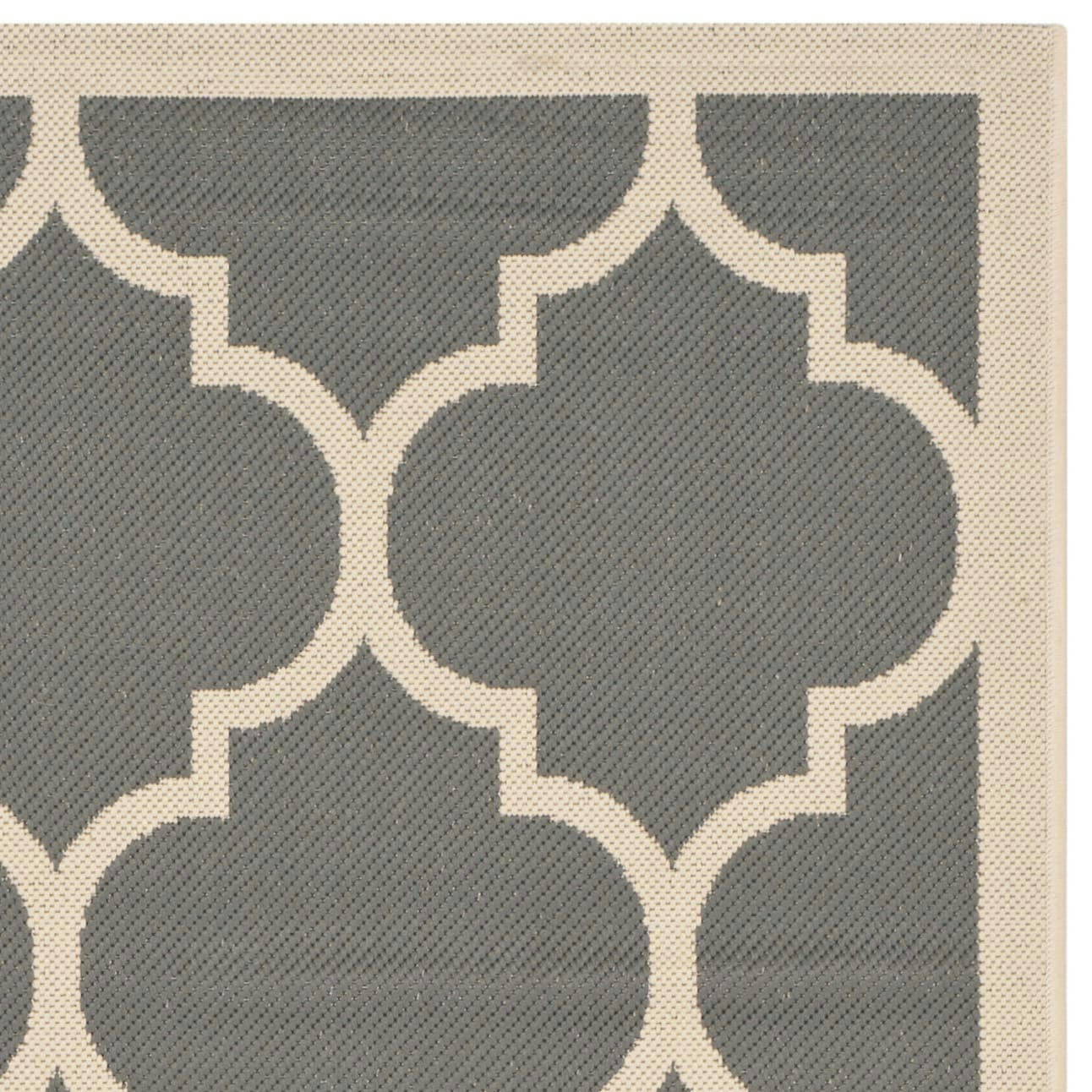 COURTYARD - Tapis interieur & exterieur en gris anthracite & beige, 201 x 290 cm