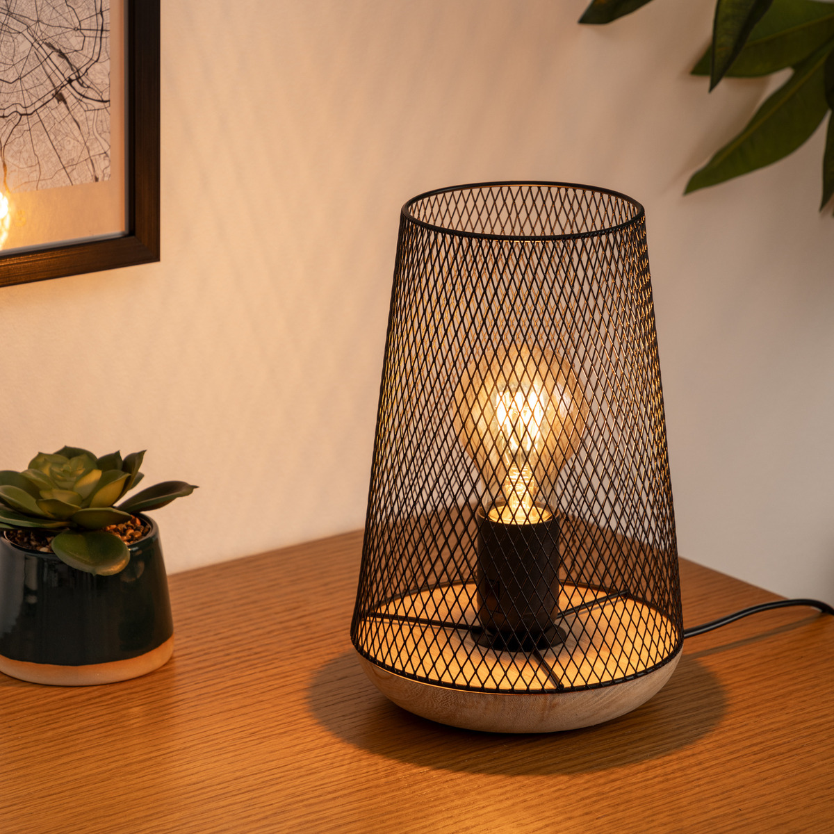 Lamp "Zely" black Black, H.23 cm