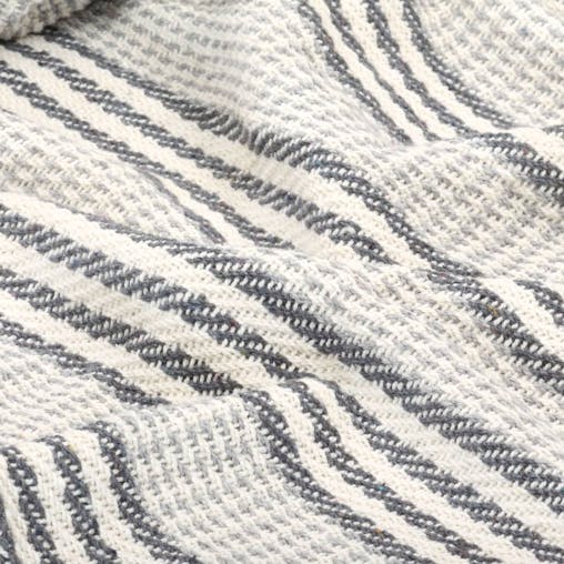 NNEVL Throw Cotton Stripes 125x150 cm Grey and White