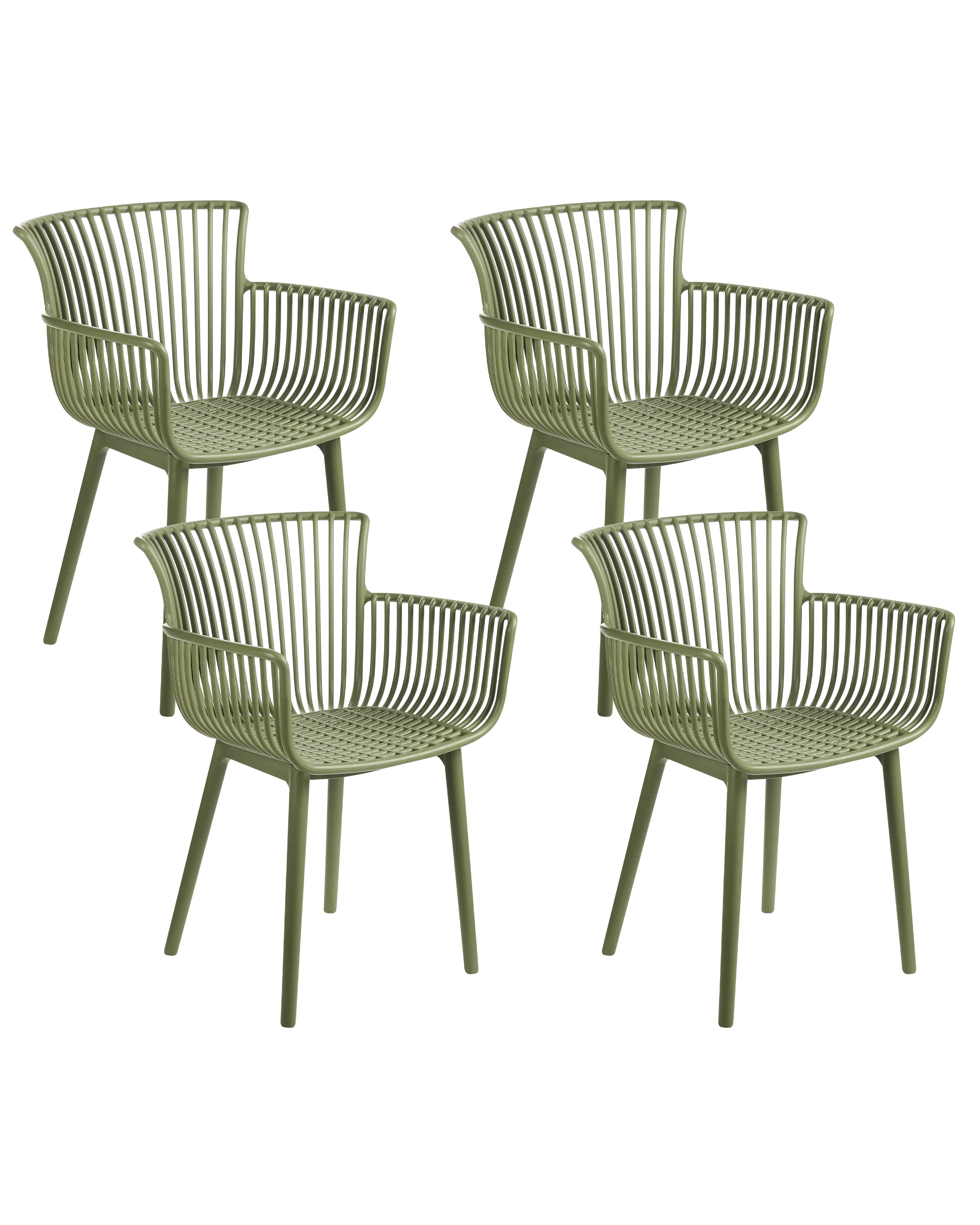 Set of 4 Garden Chairs PESARO Green